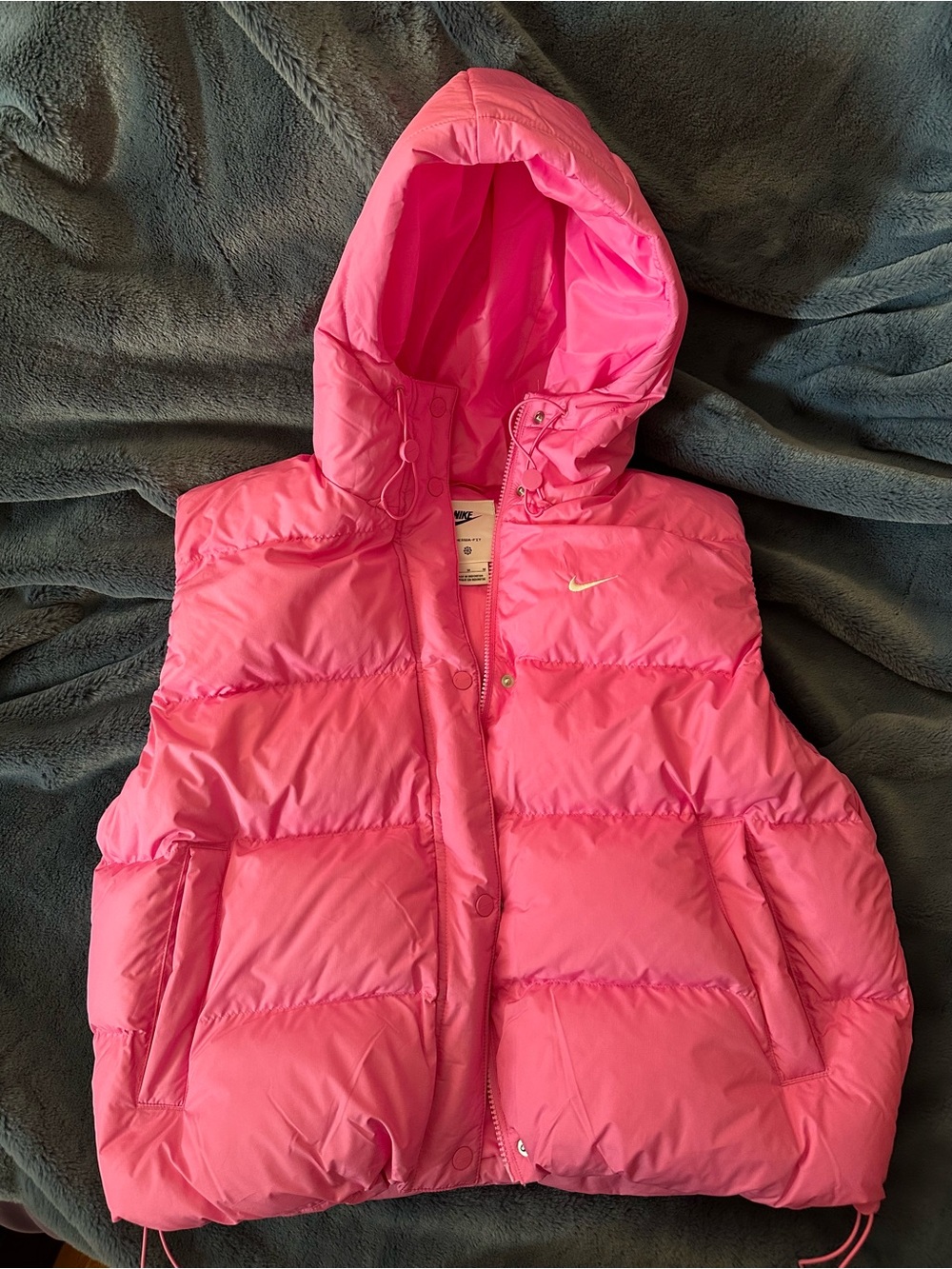 Nike Women’s Bright Pink Hooded Puffer Vest